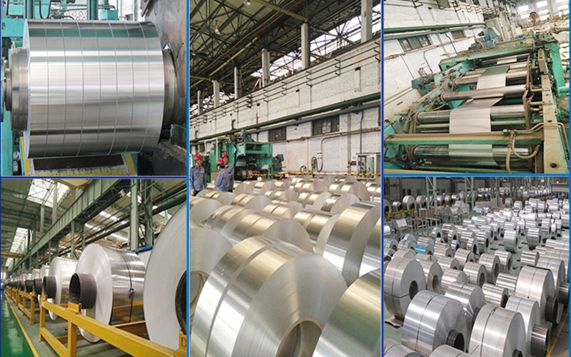 This shows process of thin flat aluminum strips for sale.